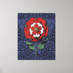Tudor Rose Rot und Weiß Leinwanddruck