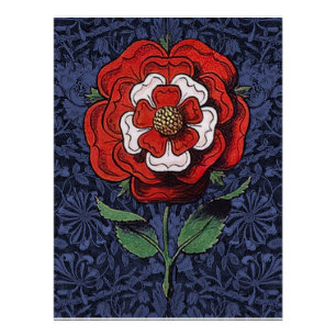 Tudor Rose Rot und Weiß Poster