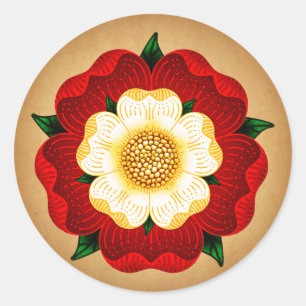 Tudor Rose Runder Aufkleber