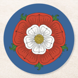 Tudor Rose Runder Pappuntersetzer