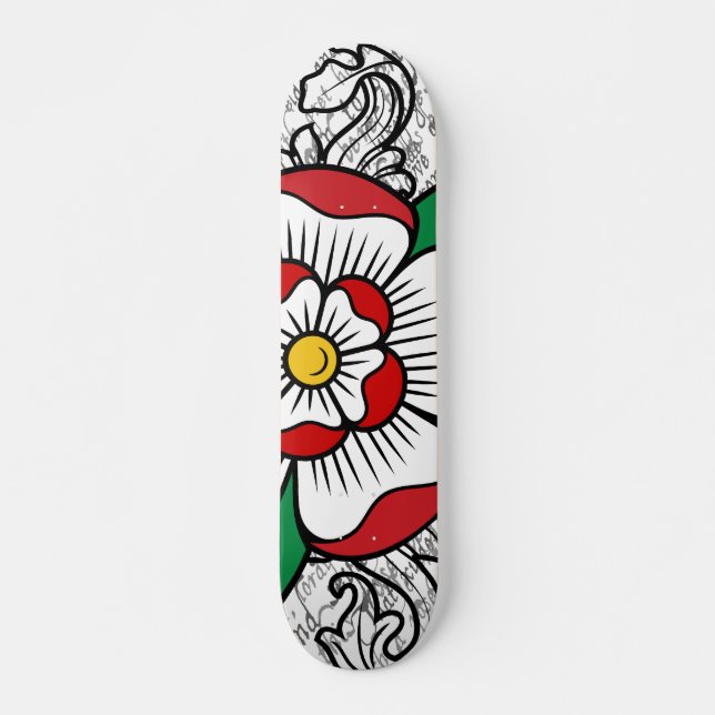 Tudor Rose Skateboard Deck (Vorne)