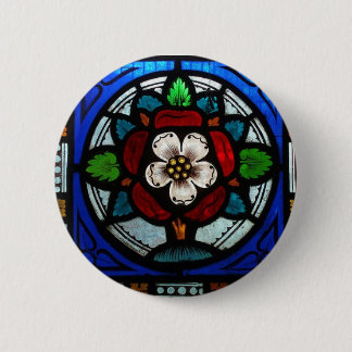 Tudor Rosen-beflecktes Glas-Rose Button