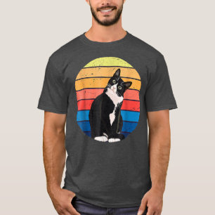Tuedo Cat Geschenk Retro Farben für Tierfreunde T-Shirt