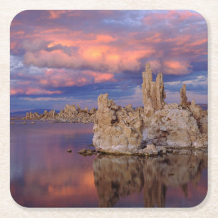Tufa-Formationen am Mono Lake Rechteckiger Pappuntersetzer