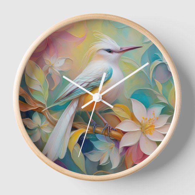 Tufed Golden Rumped Fantasy Bird Uhr (Vorderseite)
