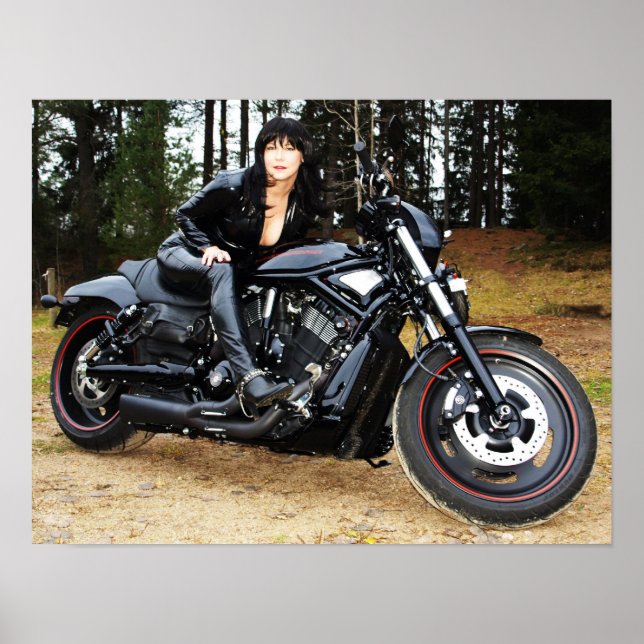 Tuff motorcykel med tuff mc-tjej! poster (Vorne)
