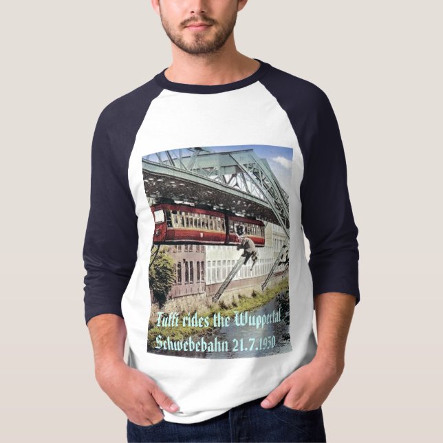 Tuffi reitet das Wuppertal Schwebe… T-Shirt (Vorderseite)