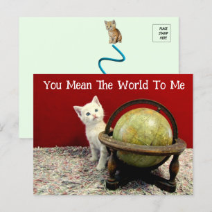Tuffy McDuff Cat / Kitten Personalisiert World Postkarte