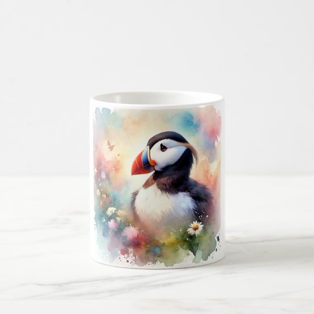 Tufted Puffin 190724AREF125 - Watercolor Kaffeetasse (Mittel)