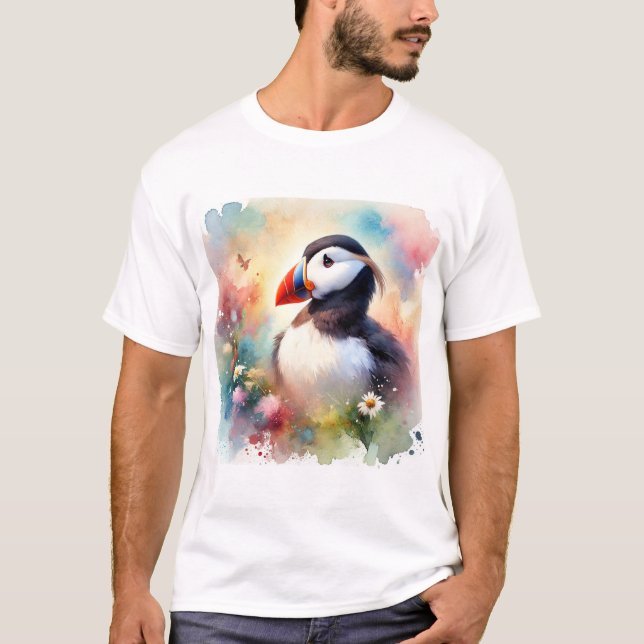 Tufted Puffin 190724AREF125 - Watercolor T-Shirt (Vorderseite)
