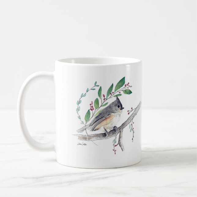 Tufted Titmouse Bird Art Coffee Tasse (Links)