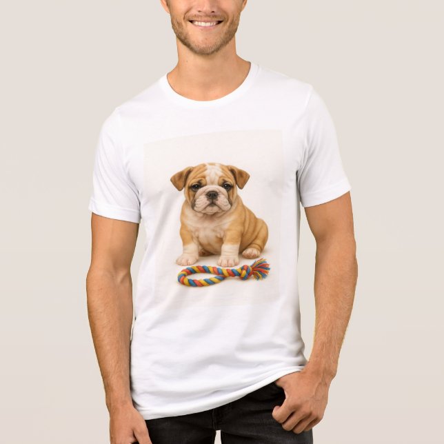 Tug Leben - Bulldog Pup mit Attitude Tri-Blend Shirt (Vorderseite)