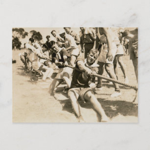 Tug of War Vintage-Foto Postkarte