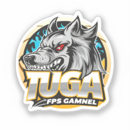 TUGA Wolf Gaming Logo Esports Style Aufkleber