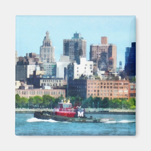 Tugboat Against Manhattan Skyline Magnet (Vorne)