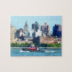 Tugboat Against Manhattan Skyline Puzzle