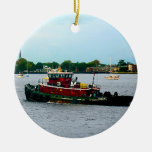 Tugboat Norfolk VA Keramik Ornament