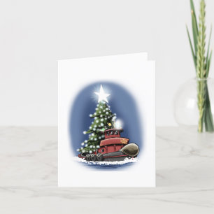 Tugboat Weihnachtskarte Feiertagskarte