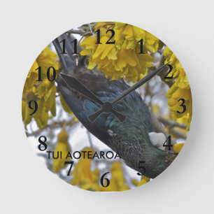Tui of Aotearoa Runde Wanduhr