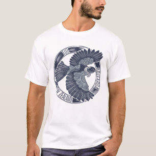 Tui Woodcut Druckstil T-Shirt