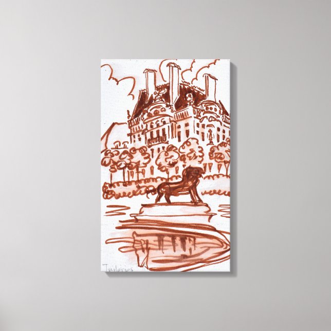 Tuileries Garden by Louvre | Paris, Frankreich Leinwanddruck (Vorderseite)