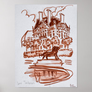Tuileries Garden by Louvre   Paris, Frankreich Poster