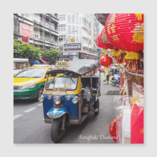 Tuk Tuk auf der Yaowarat Road in Chinatown Magnetkarte