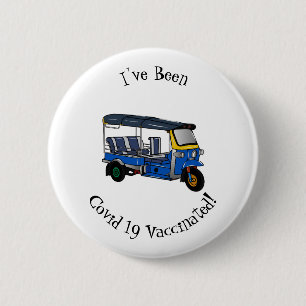 Tuk Tuk Cartoon Illustration Button