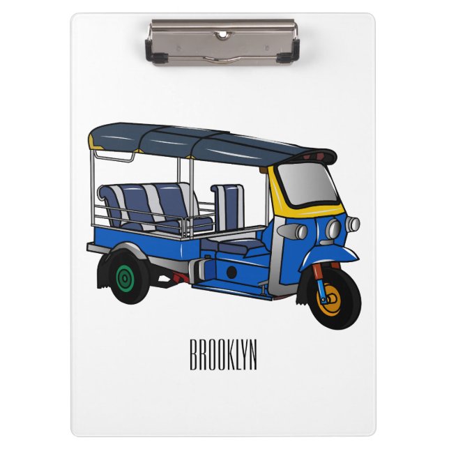Tuk Tuk Cartoon Illustration Klemmbrett (Vorderseite)