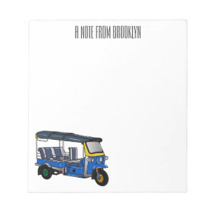 Tuk Tuk Cartoon Illustration Notizblock