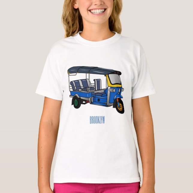 Tuk Tuk Cartoon Illustration T-Shirt (Vorderseite)