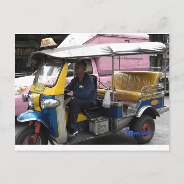 Tuk-Tuk-Taxi in Bangkok - Einzigartiges Taxi Postkarte (Vorderseite)