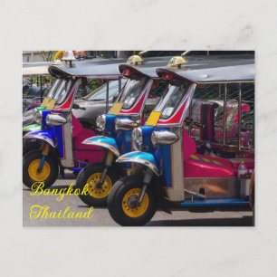 Tuk Tuks in einer Bangkok-Straße, Thailand Feiertagspostkarte