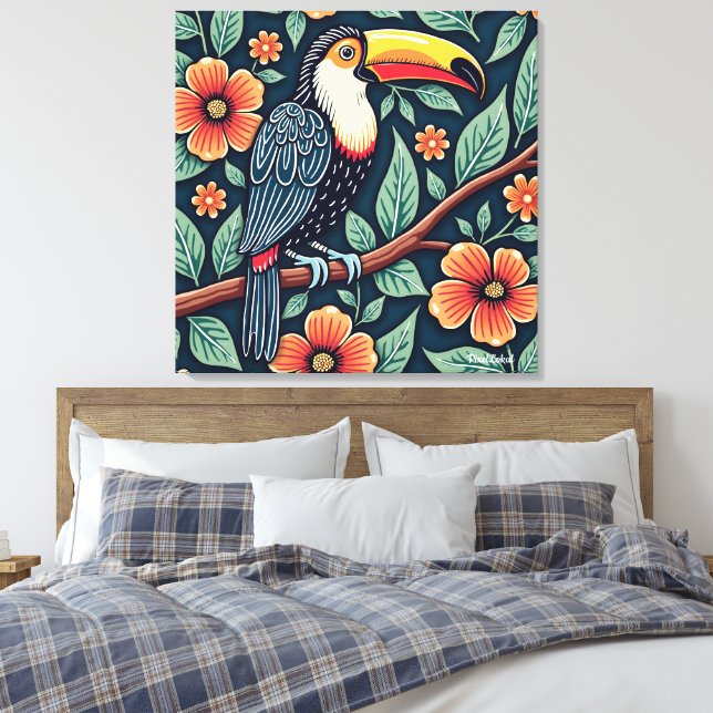 Tukan-Batik-Kunst Leinwanddruck (Insitu (Schlafzimmer))