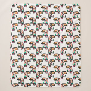 Tukan Dschungelvogel Pastell Regenbogen Cartoon Mu Sherpadecke
