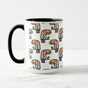 Tukan Dschungelvogel Pastell Regenbogen Cartoon Mu Tasse