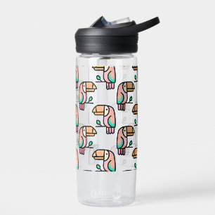 Tukan Dschungelvogel Pastell Regenbogen Cartoon Mu Trinkflasche