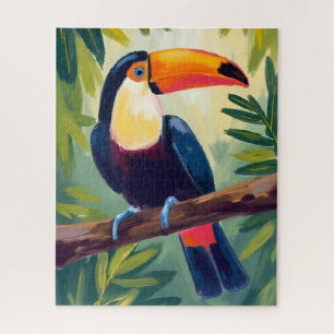 Tukan Farbiger Tropischer Vogel Aquarell Puzzle