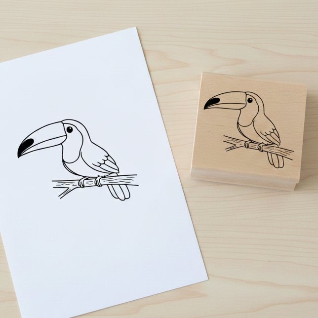 Tukan Holzstempel Gummistempel (Toucan wooden art stamp for coloring or using in cardmaking, journaling or other crafts projects.)