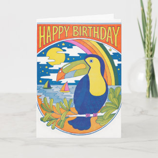 Tukan-Nächte Geburtstags-Letterpress-Karte Karte