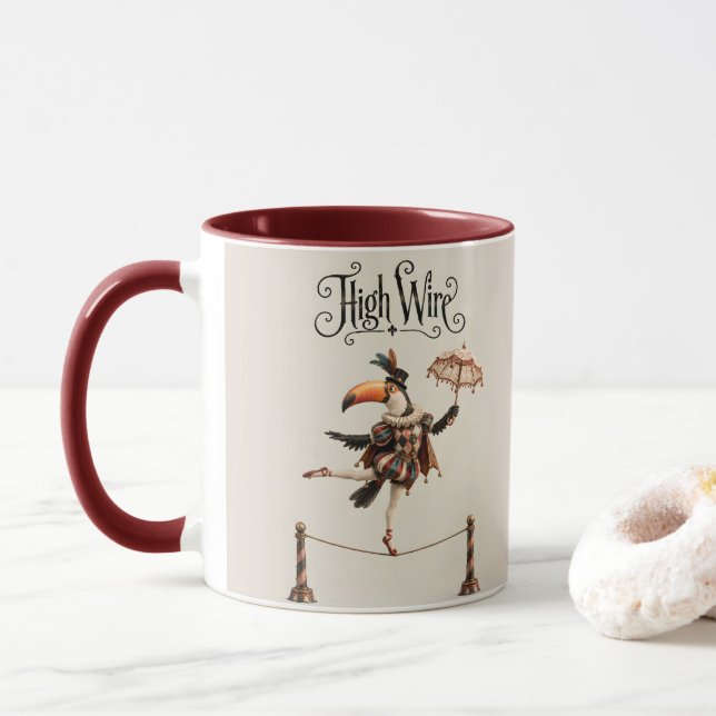 Tukan-Seiltänzer Tasse (Mit Donut)