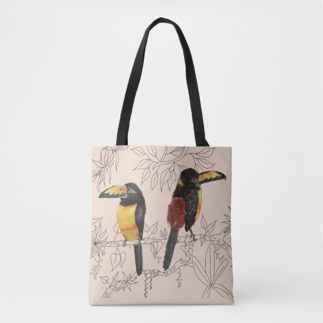 Tukane auf einer Tasche (2) (Vorderseite)