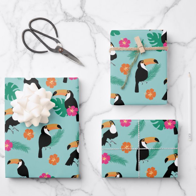 Tukane Geschenkpapier Set (Vorderseite)