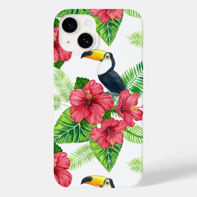 Tukanisches und tropisches Bouquet Case-Mate iPhone Hülle (Rückseite)