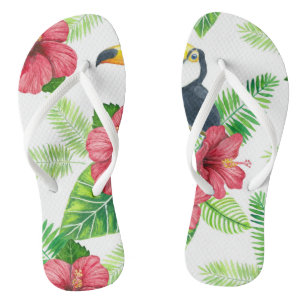 Tukanisches und tropisches Bouquet Flip Flops