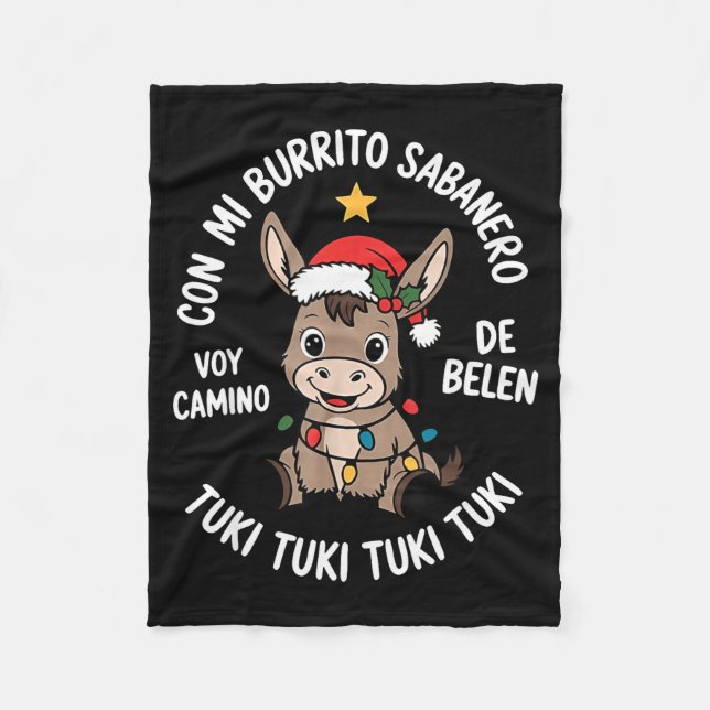 Tuki Tuki Santa Hat Spanish Mexican Christmas Swea Fleecedecke (Vorderseite)