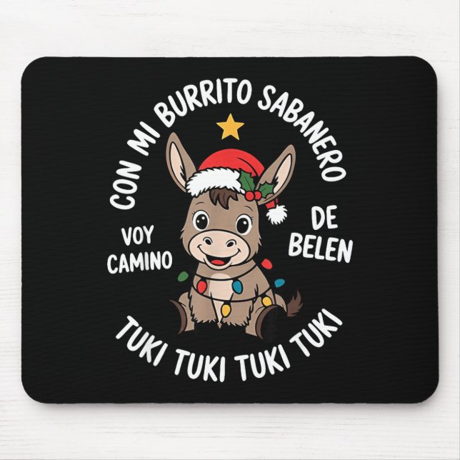 Tuki Tuki Santa Hat Spanish Mexican Christmas Swea Mousepad (Vorne)