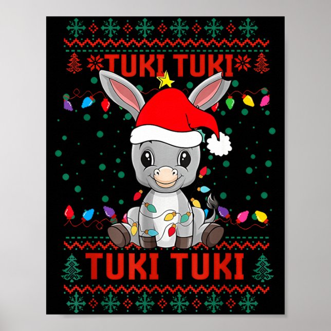 Tuki Tuki Santa Hat Spanish Mexican Christmas Swea Poster (Vorne)
