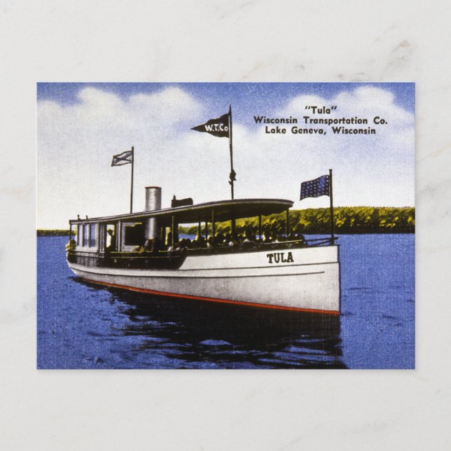 "Tula" Wisconsin Transportation Co. Postkarte (Vorderseite)