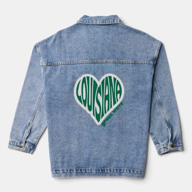 Tulane University Green Wave Denimjacke Jeansjacke (Rückseite)